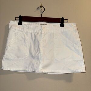Y2K Abercrombie Micro Mini Skirt - White - Size 0